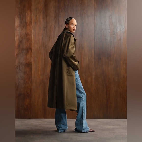 ASOS DESIGN longline trench coat in khaki - Picture 3 of 4